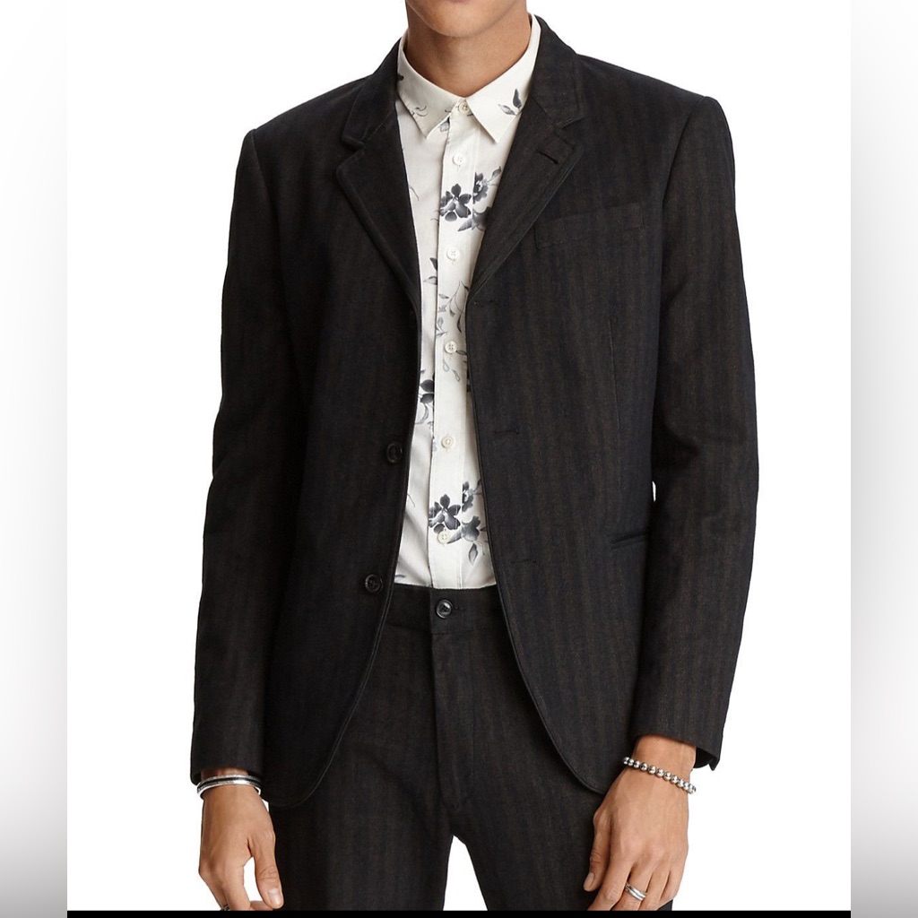 John Varvatos Stripe And Piping Jacket Size Usa 36 Brand New